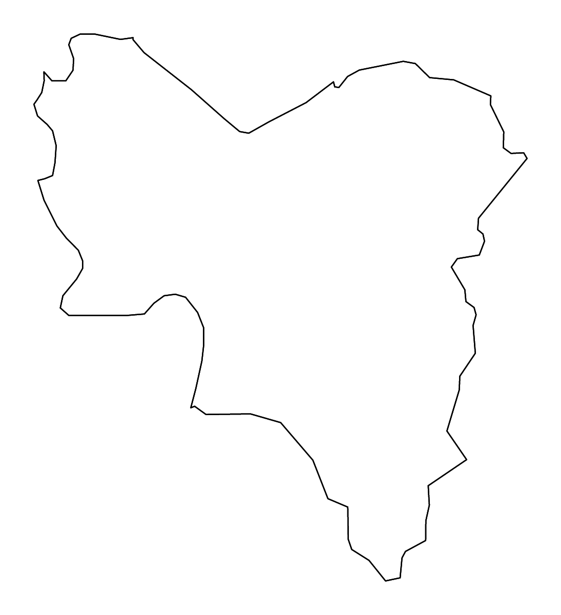 Mapa de contorno de South Lanarkshire, United Kingdom con ríos.