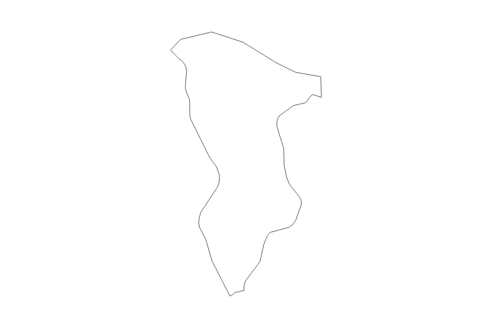 Outline map of Southwark London Borough, United Kingdom with subdivision borders.
