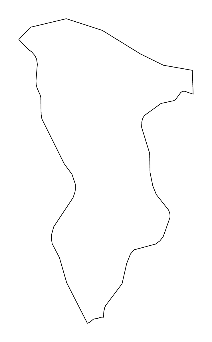 Mapa de contorno de Southwark, United Kingdom.