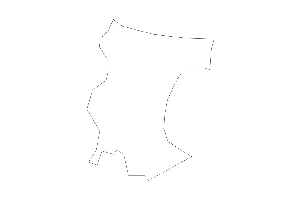 Outline map of Stockton-on-Tees Unitary Authority, United Kingdom with subdivision borders.