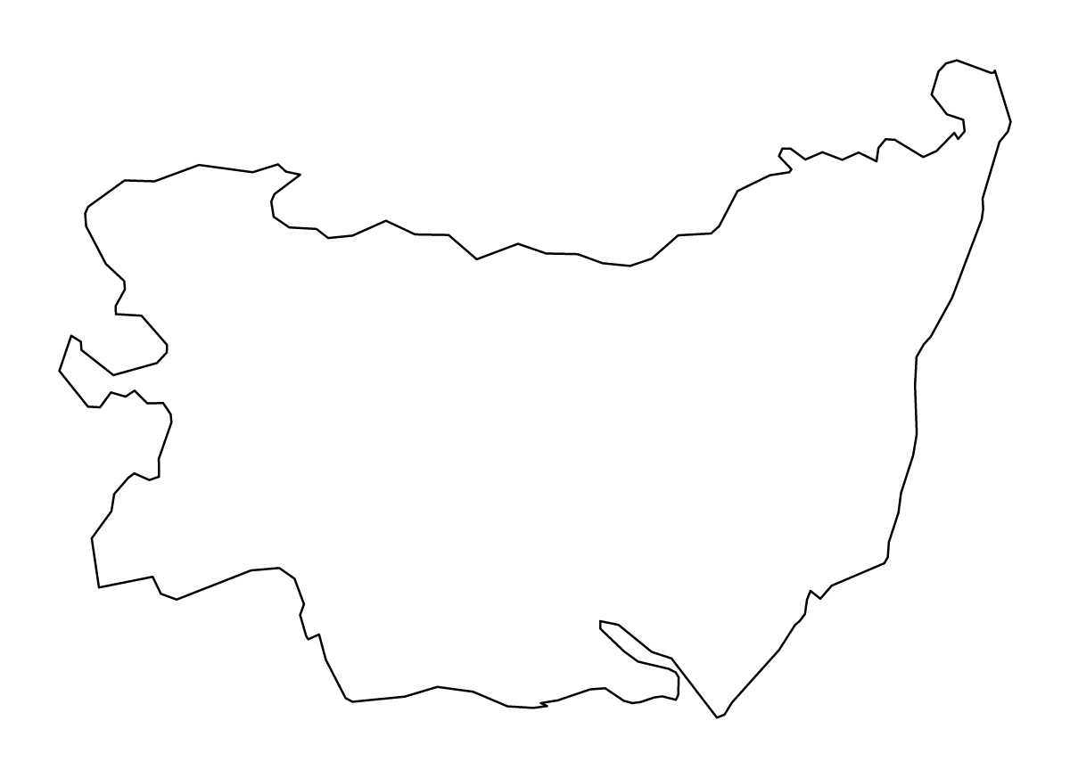 Mapa de contorno de Suffolk, United Kingdom.