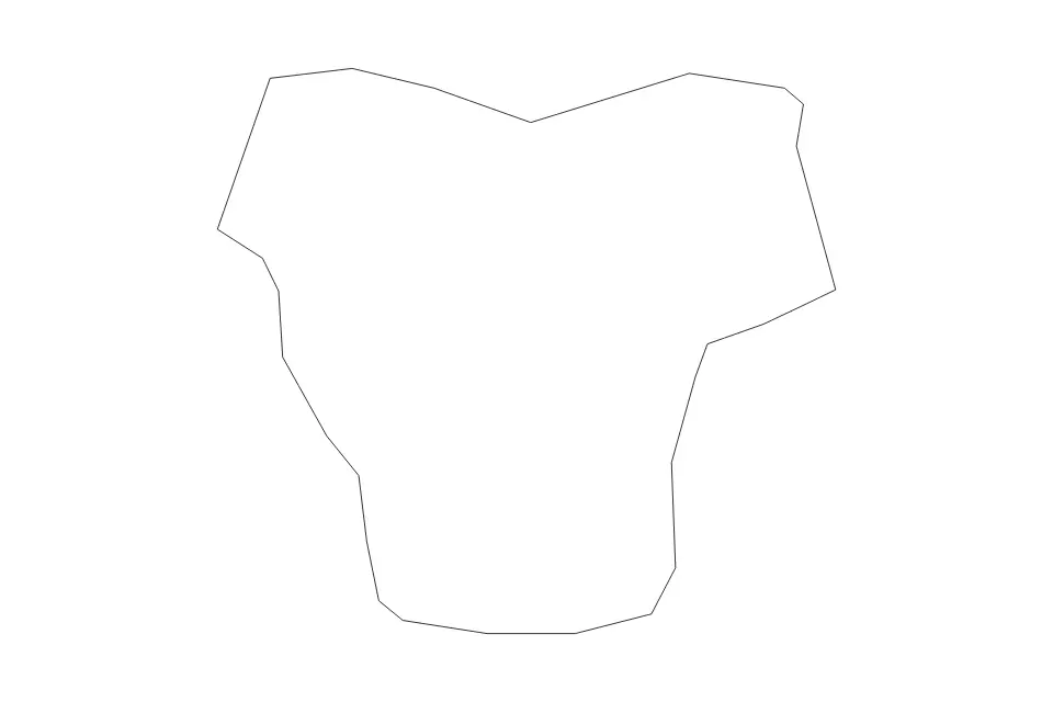 Outline map of Sunderland Metropolitan Borough, United Kingdom with subdivision borders.