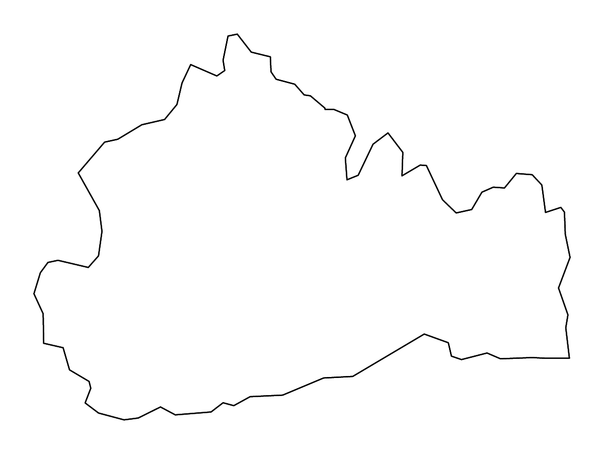 Mapa de contorno de Surrey, United Kingdom con ríos.
