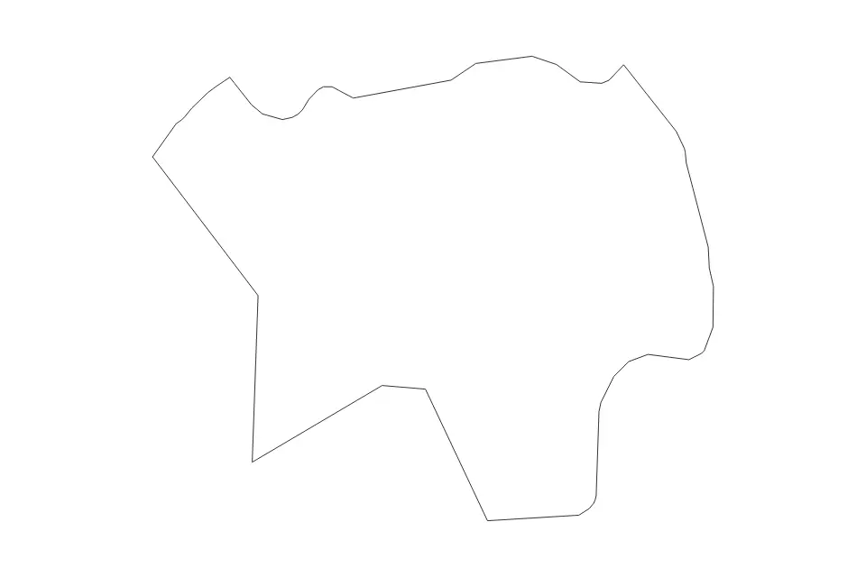 Outline map of Sutton London Borough, United Kingdom with subdivision borders.