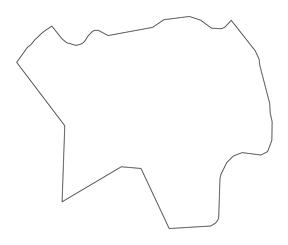 Mapa de contorno de Sutton, United Kingdom.