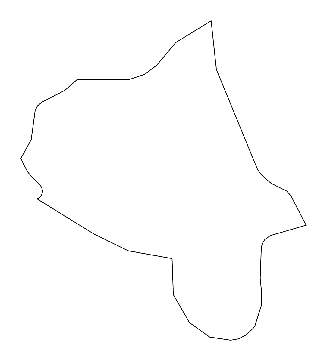 Outline map of Tower Hamlets London Borough, United Kingdom.
