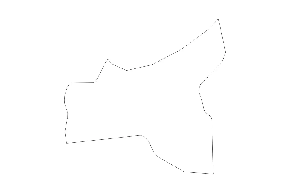 Outline map of Wandsworth London Borough, United Kingdom with subdivision borders.