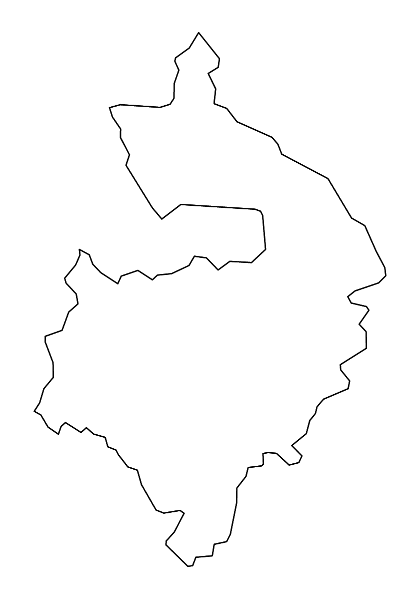 Mapa de contorno de Warwickshire, United Kingdom con ríos.