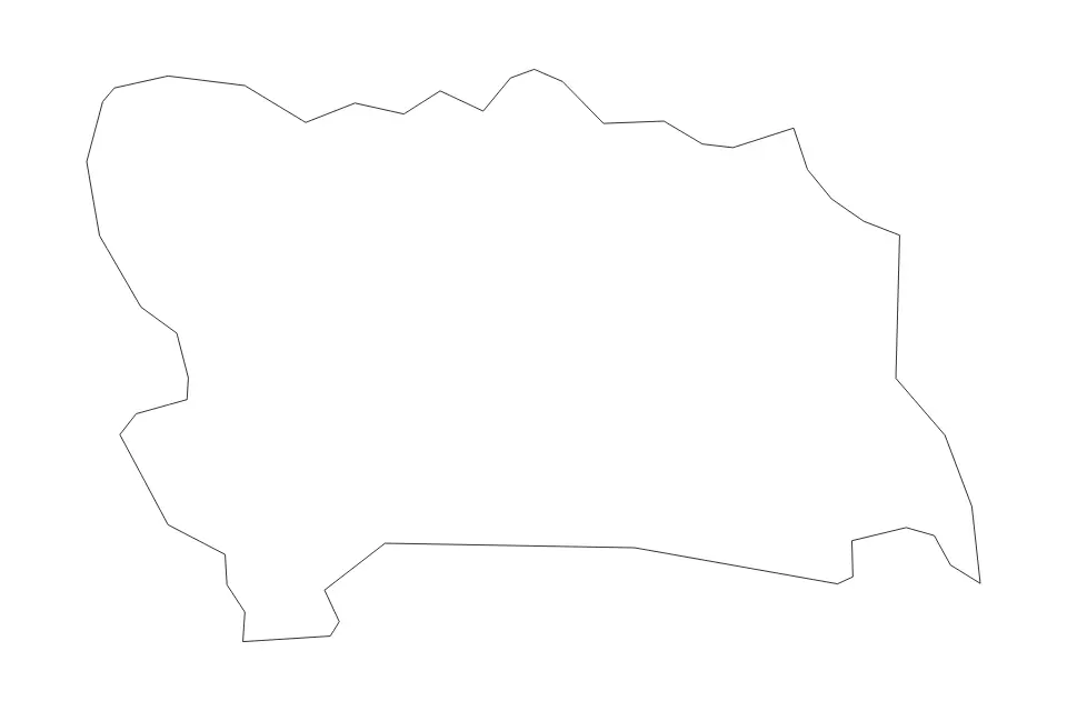 Mapa de West Berkshire, United Kingdom de tipo contorno para Europa, con contorno con límites limpios.