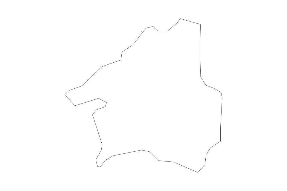Outline map of West Lothian Unitary District, United Kingdom with subdivision borders.