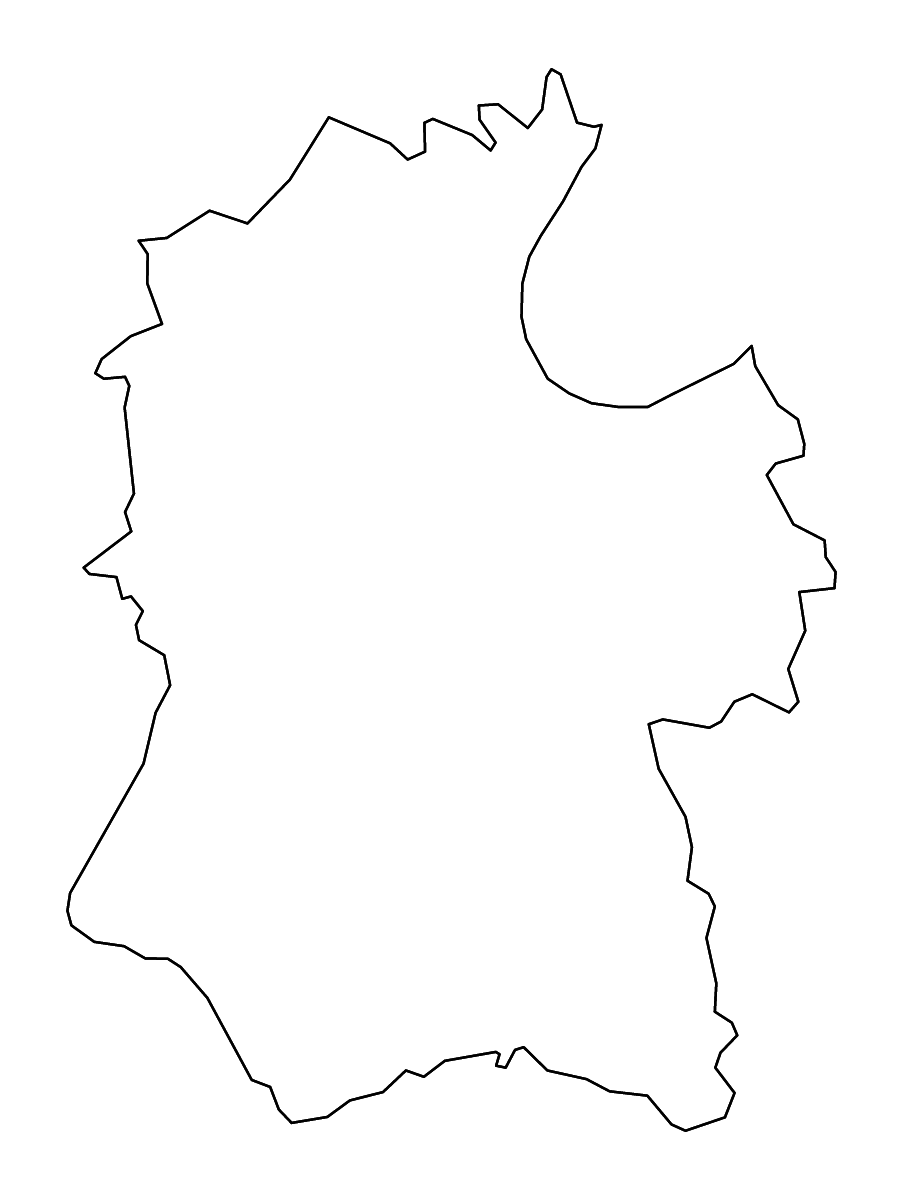 Mapa de contorno de Wiltshire, United Kingdom con ríos.