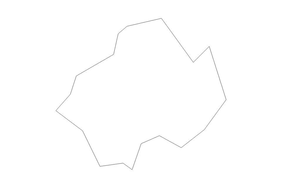 Outline map of Wolverhampton Metropolitan Borough, United Kingdom with subdivision borders.