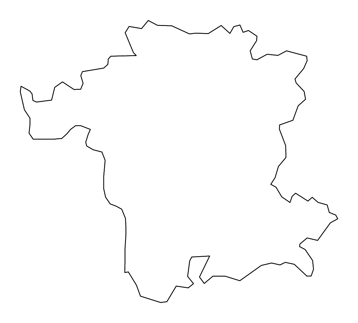 Mapa de contorno de Worcestershire, United Kingdom con ríos.