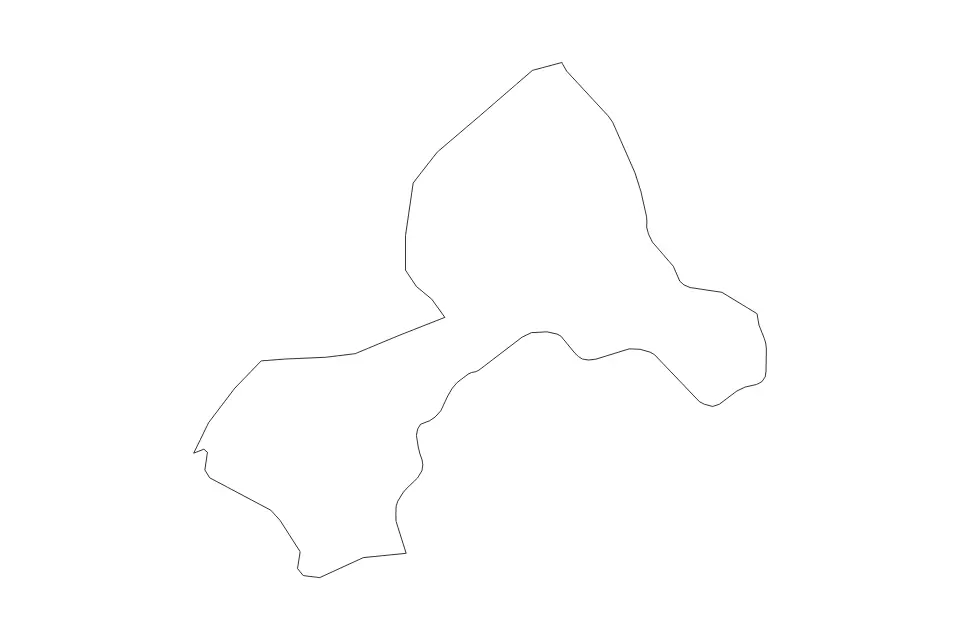 Mapa de Wrexham, United Kingdom de tipo contorno para Europa, con contorno con límites limpios.
