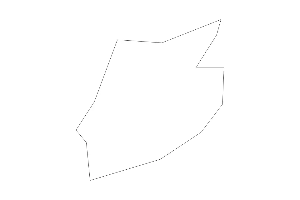 Outline map of Sandy Hill Bay District, Anguilla with subdivision borders.