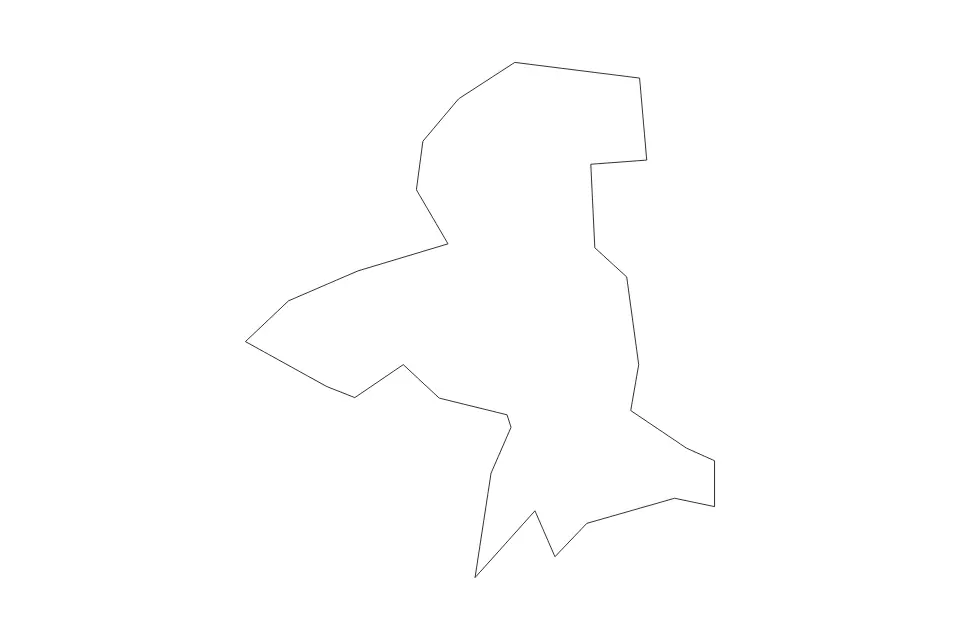 Outline map of Saint John Parish, Antigua And Barbuda with subdivision borders.
