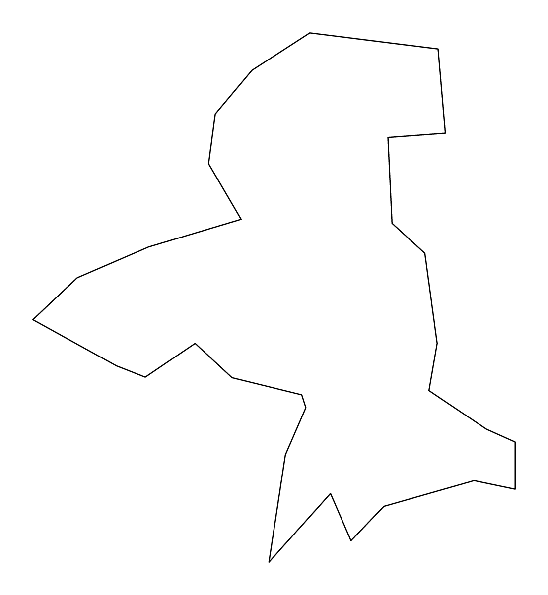 Mapa de contorno de Saint John, Antigua and Barbuda.