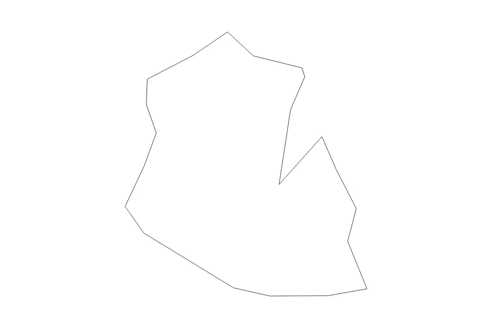 Outline map of Saint Mary Parish, Antigua And Barbuda with subdivision borders.