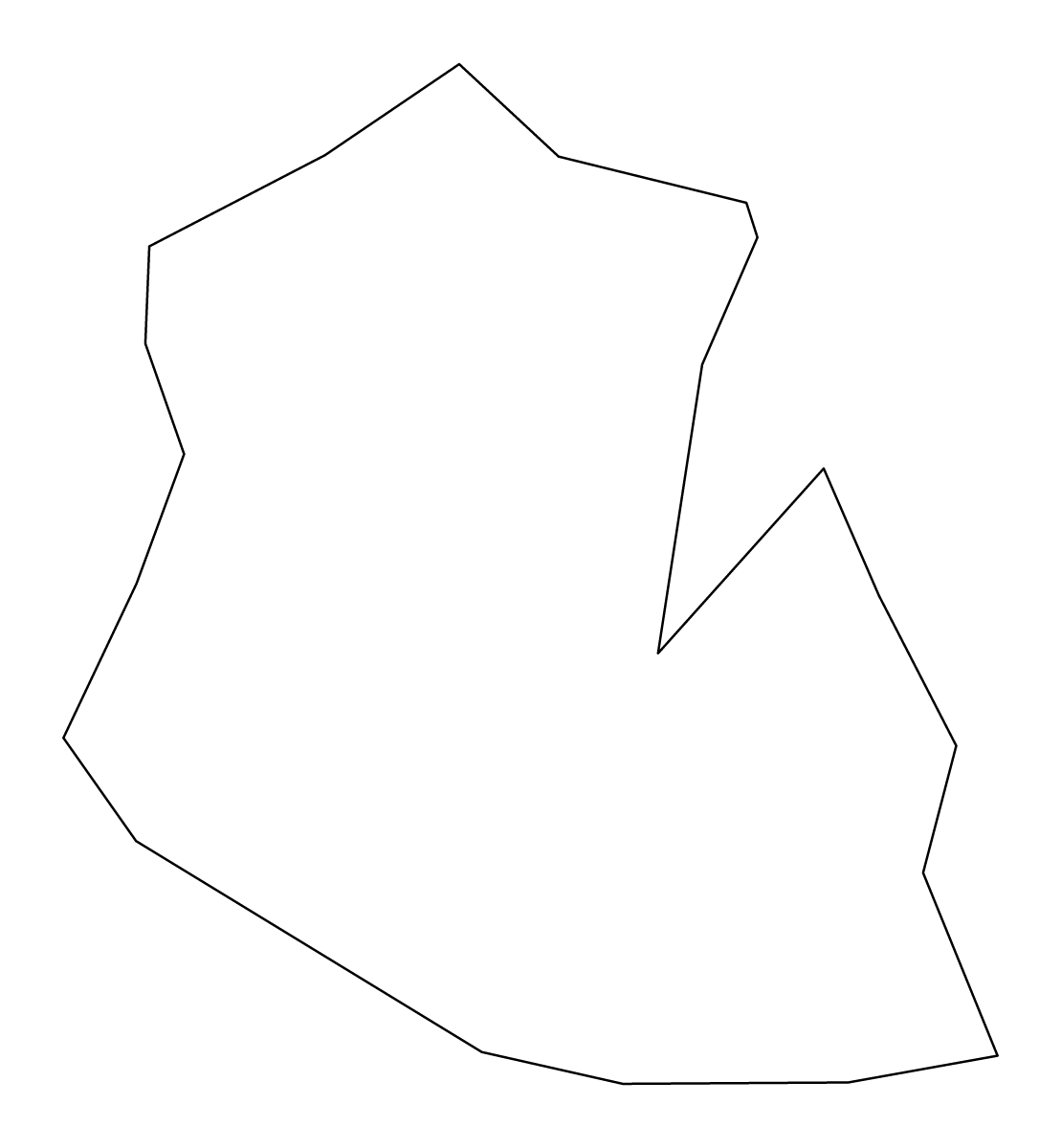 Mapa de contorno de Saint Mary, Antigua and Barbuda.