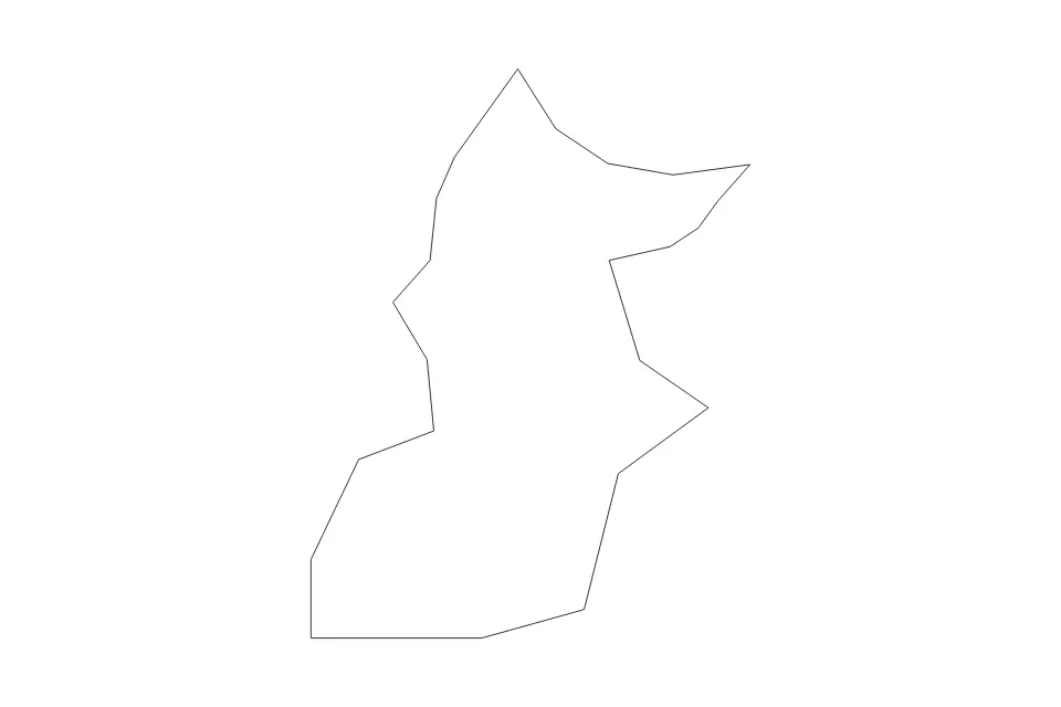 Outline map of Saint Peter Parish, Antigua And Barbuda with subdivision borders.