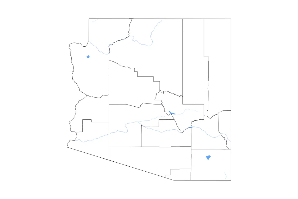 Aperçu de la carte de contour de Arizona