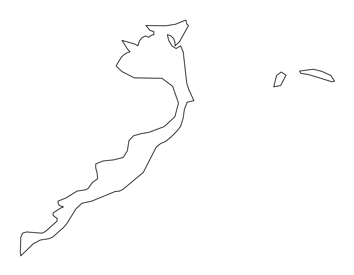 Mapa de contorno de Acklins, Bahamas.