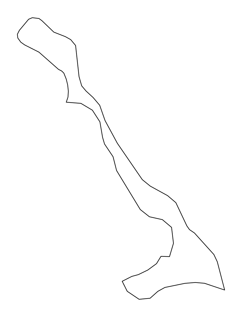 Mapa de contorno de Cat Island, Bahamas.