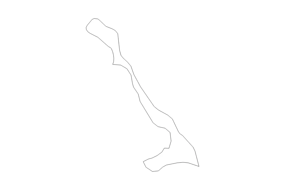 Outline map of Cat Island District, Bahamas with subdivision borders.