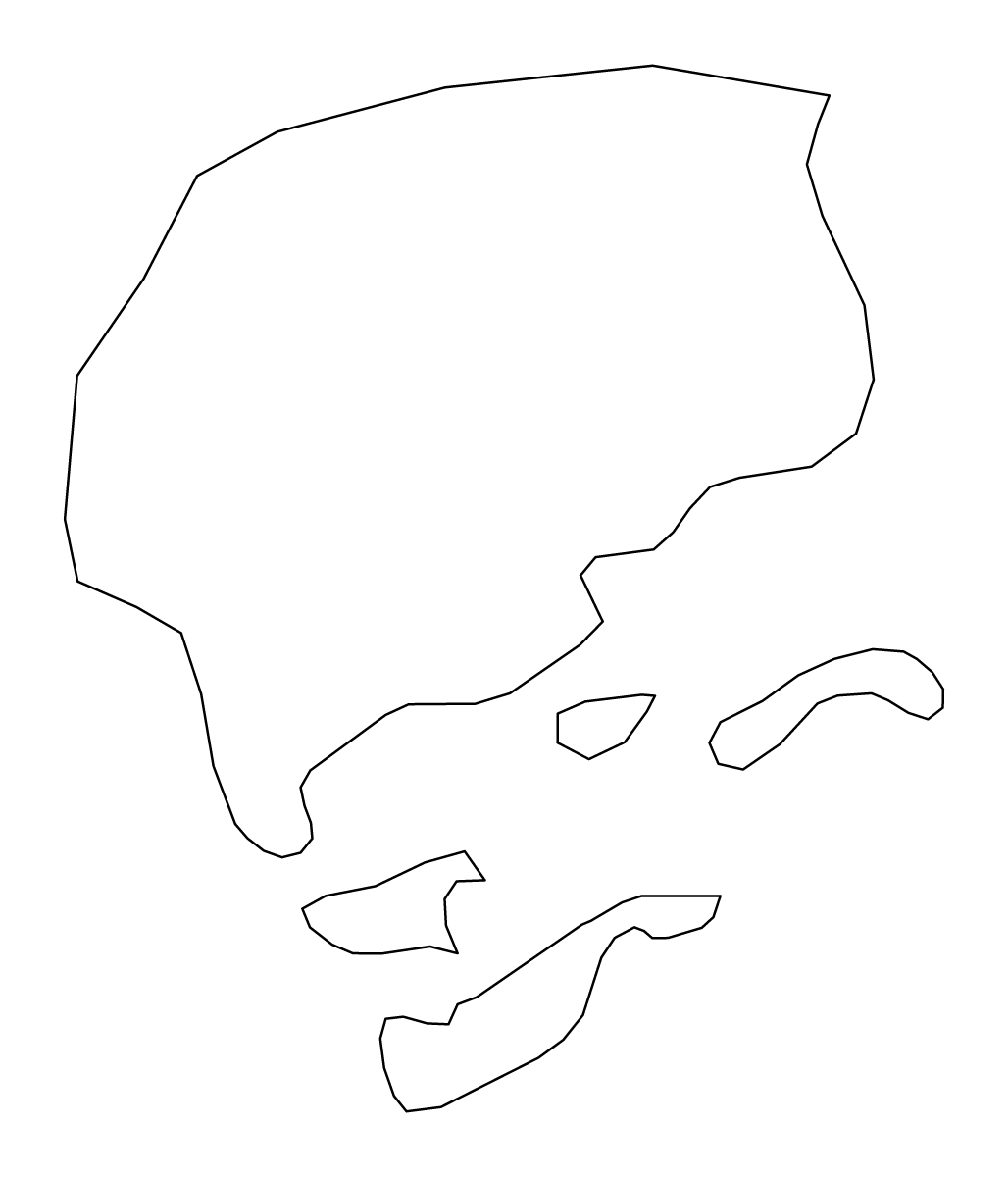 Mapa de contorno de Central Andros, Bahamas.