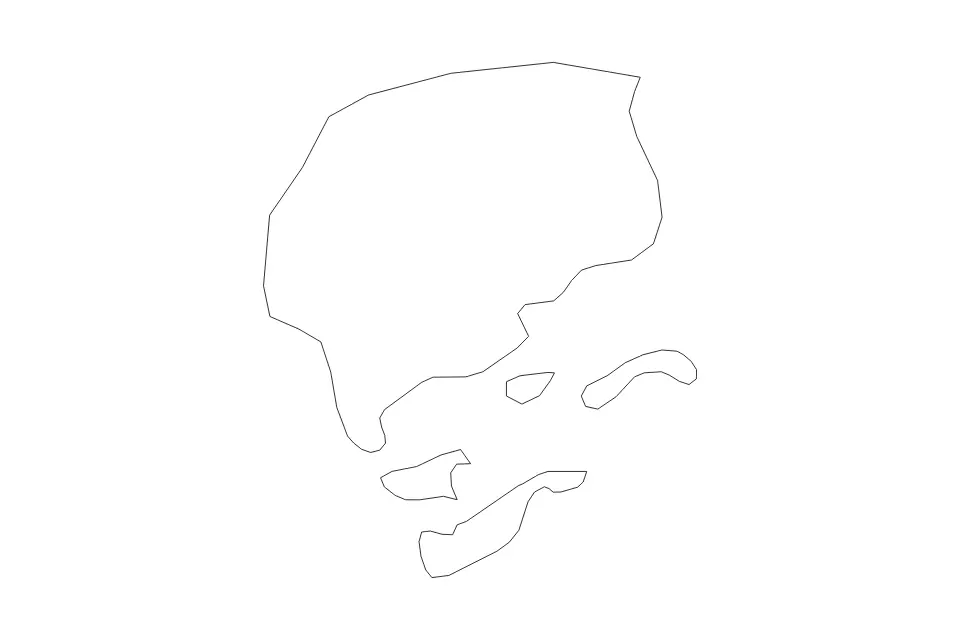 Outline map of Central Andros District, Bahamas with subdivision borders.