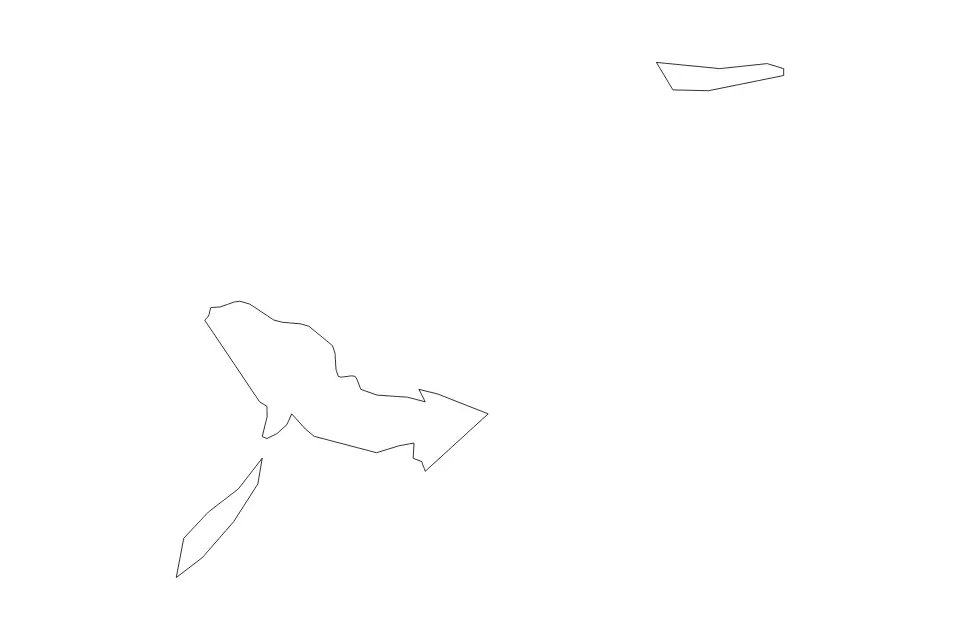 Mapa de Crooked Island, Bahamas de tipo contorno para América del Norte, con contorno con límites limpios.