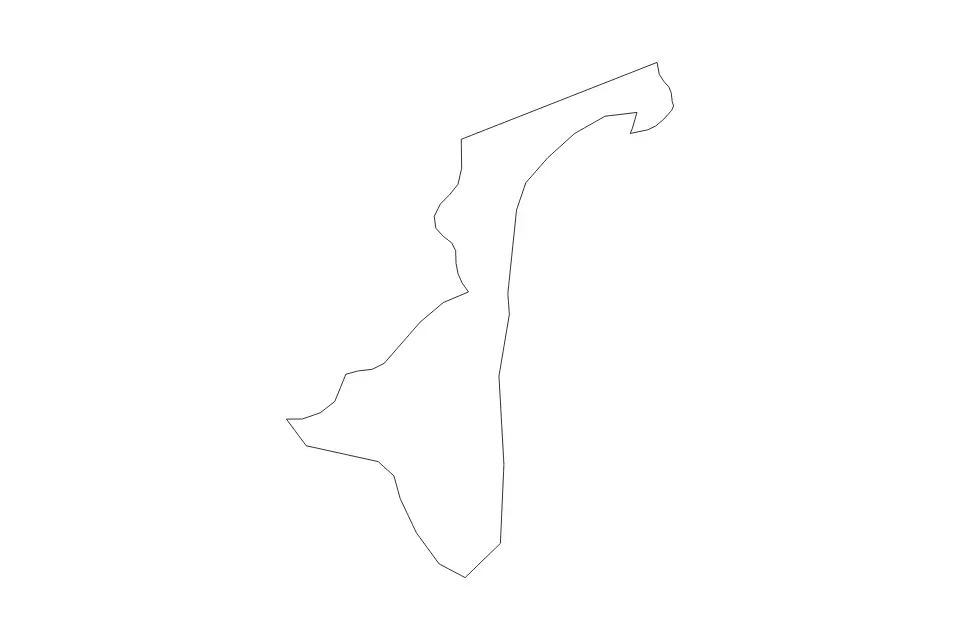 Outline map of South Abaco District, Bahamas with subdivision borders.