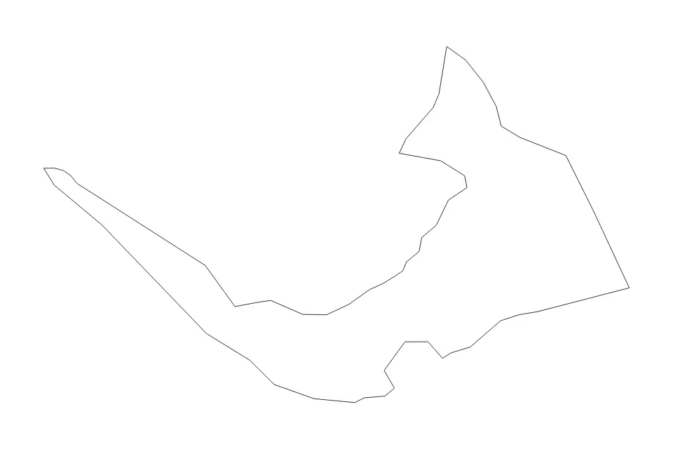 Outline map of West Grand Bahama District, Bahamas with subdivision borders.