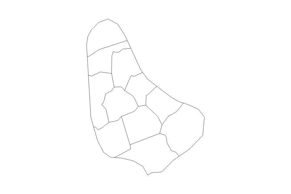 Vista previa del mapa de contorno de Barbados