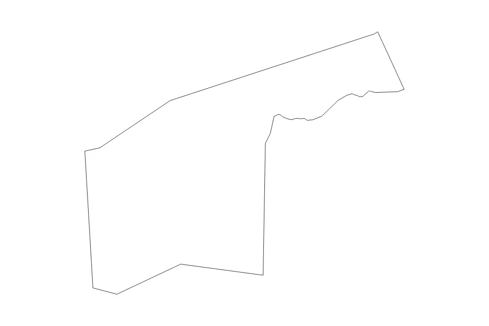 Outline map of Saint Peter Parish, Barbados with subdivision borders.