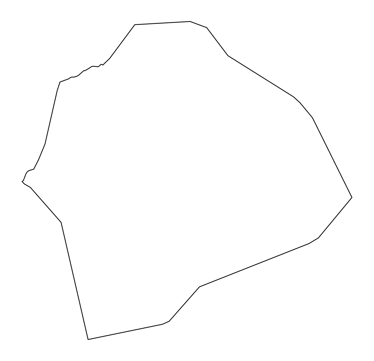Mapa de contorno de Saint Thomas, Barbados.