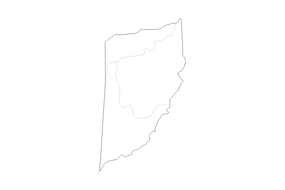Mapa de Cayo, Belize de tipo contorno y ríos para América del Norte, con contorno y ríos con límites limpios.