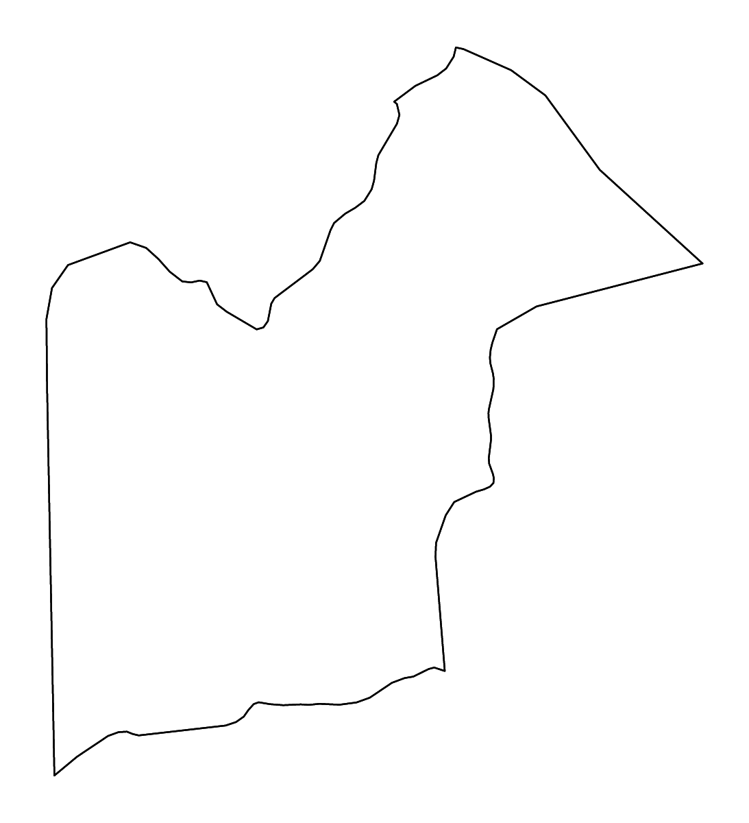 Mapa de contorno de Orange Walk, Belize con ríos.