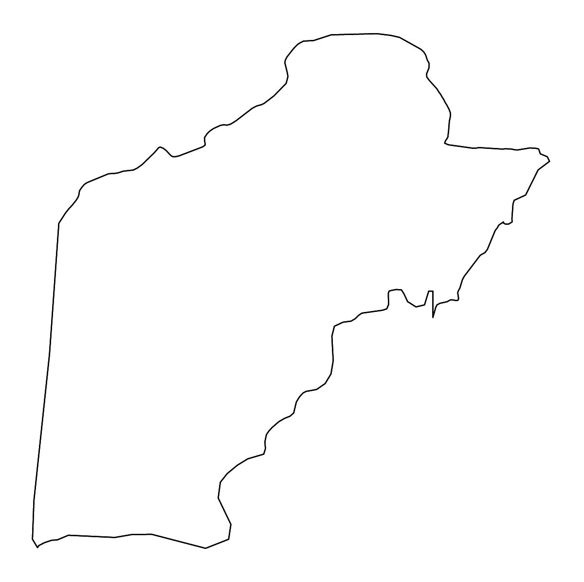 Mapa de contorno de Toledo, Belize con ríos.