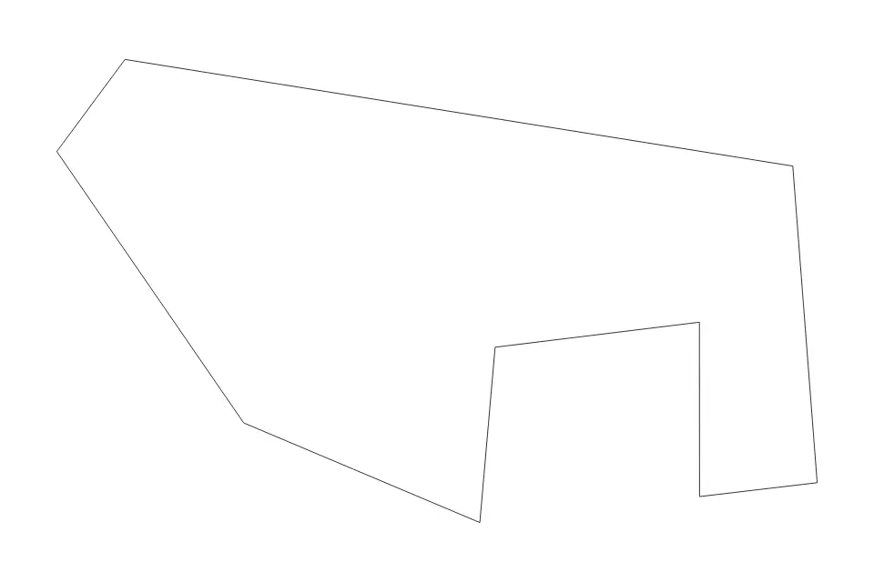 Outline map of Pembroke Parish Administrative Area, Bermuda with subdivision borders.