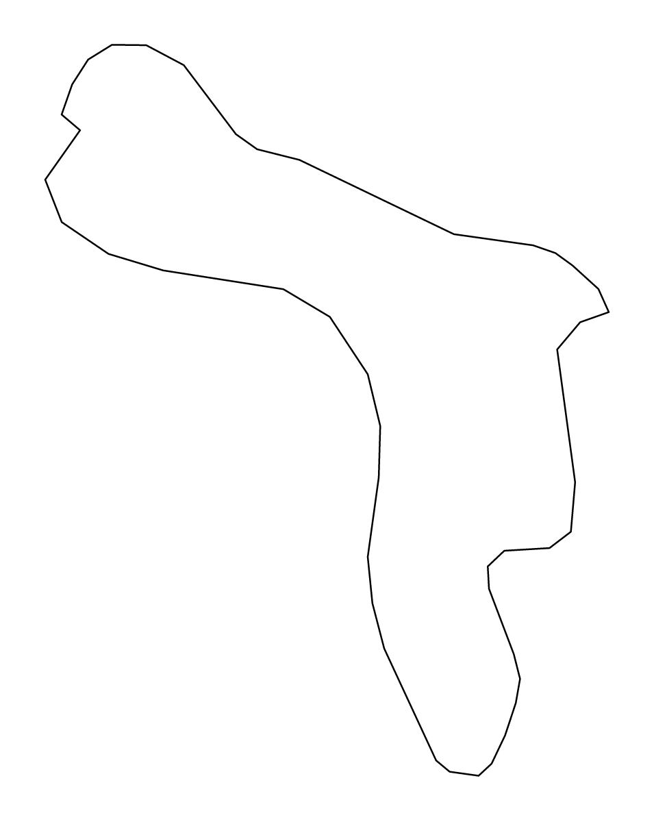 Mapa de contorno de Bonaire, Bonaire, Sint Eustatius and Saba.