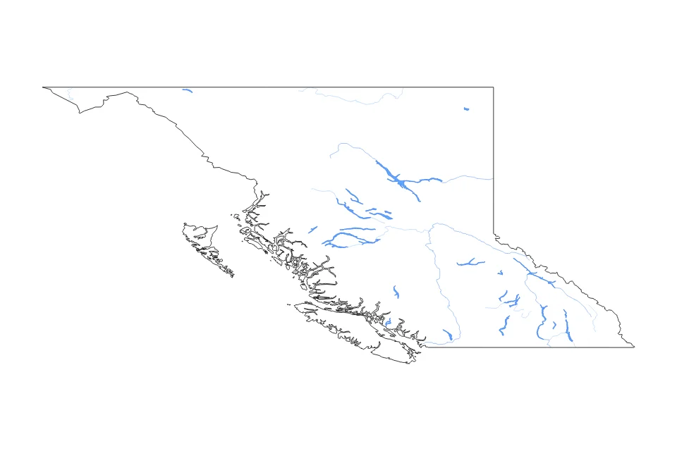 Aperçu de la carte de contour de British Columbia