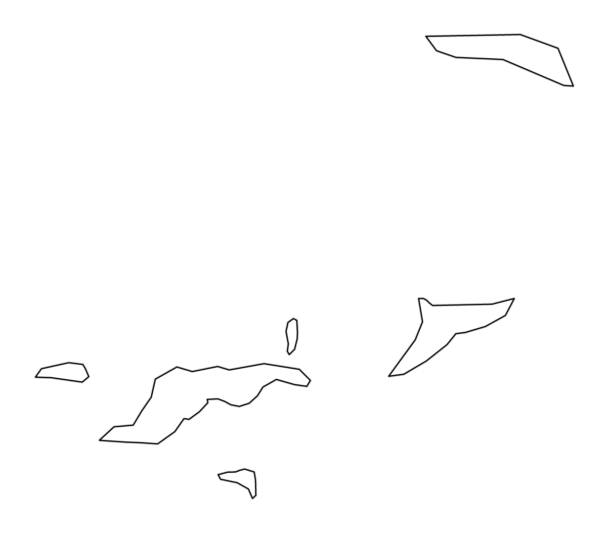 Mapa de contorno de British Virgin Islands (territorio).