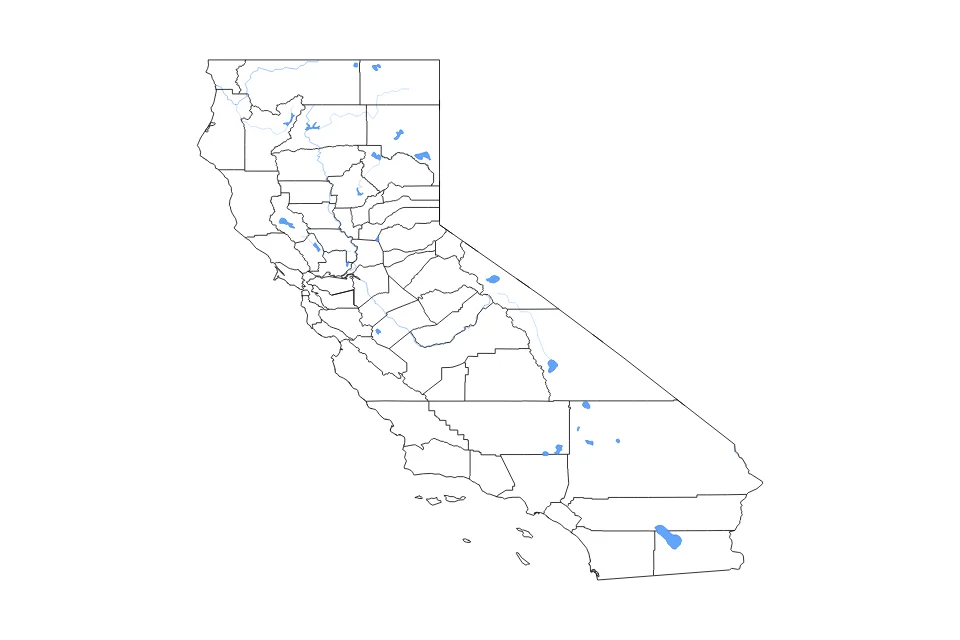 Aperçu de la carte de contour de California