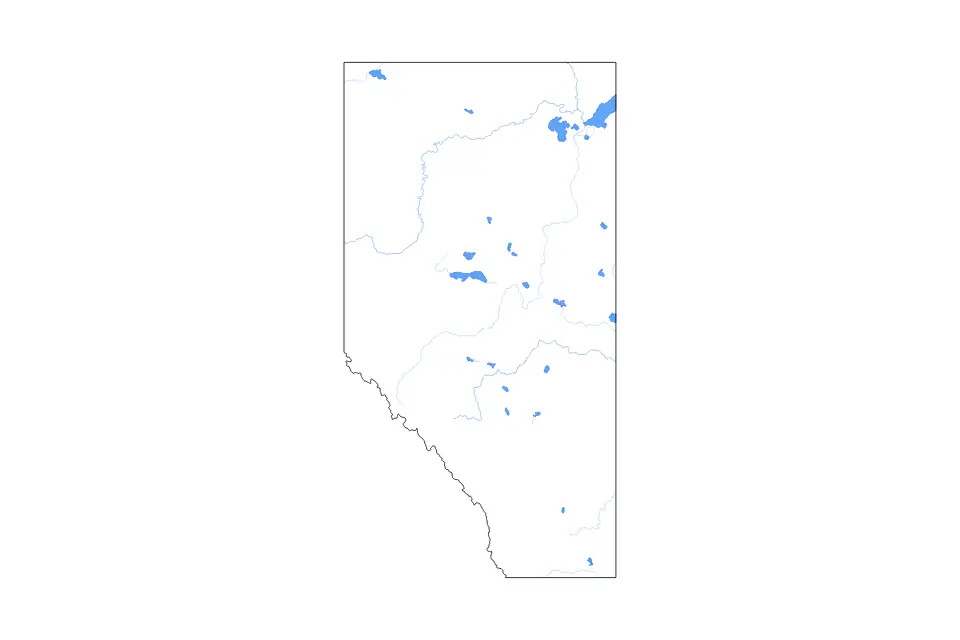 Vista previa del mapa de contorno de Alberta
