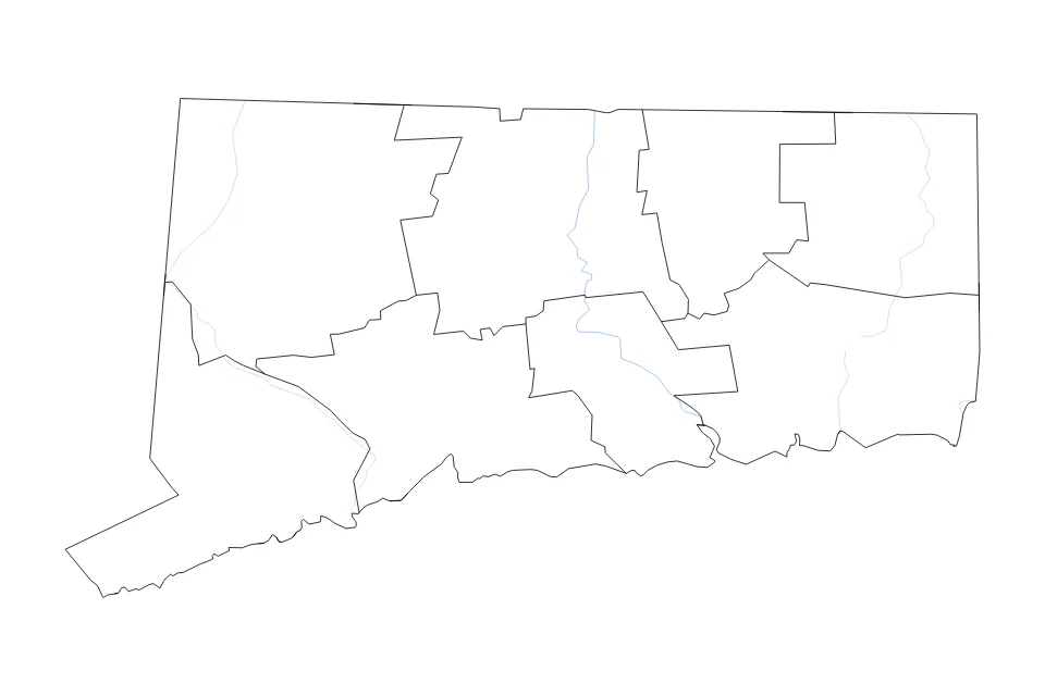 Aperçu de la carte de contour de Connecticut