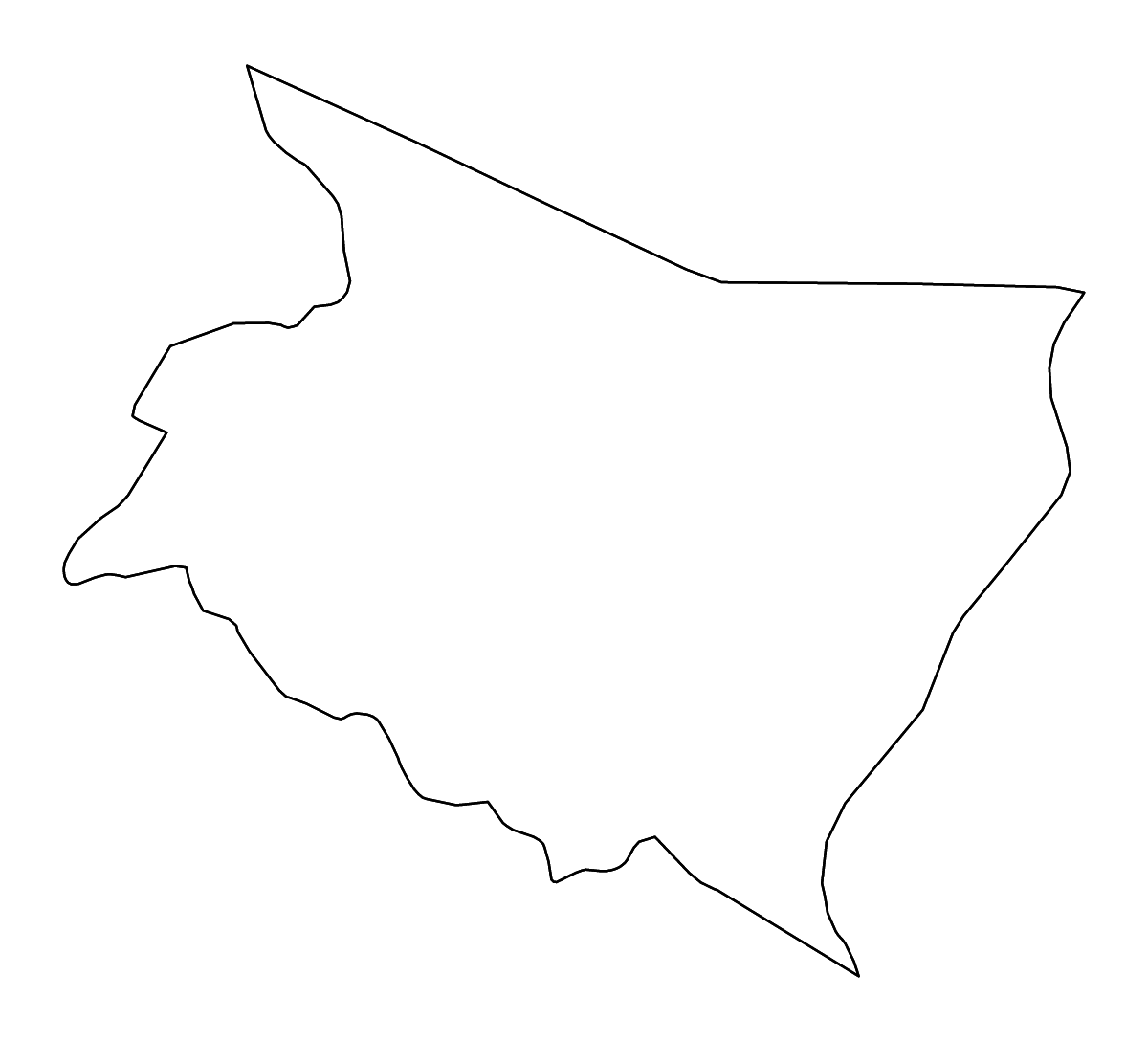 Carte de contour de Cartago, Costa Rica avec rivières.