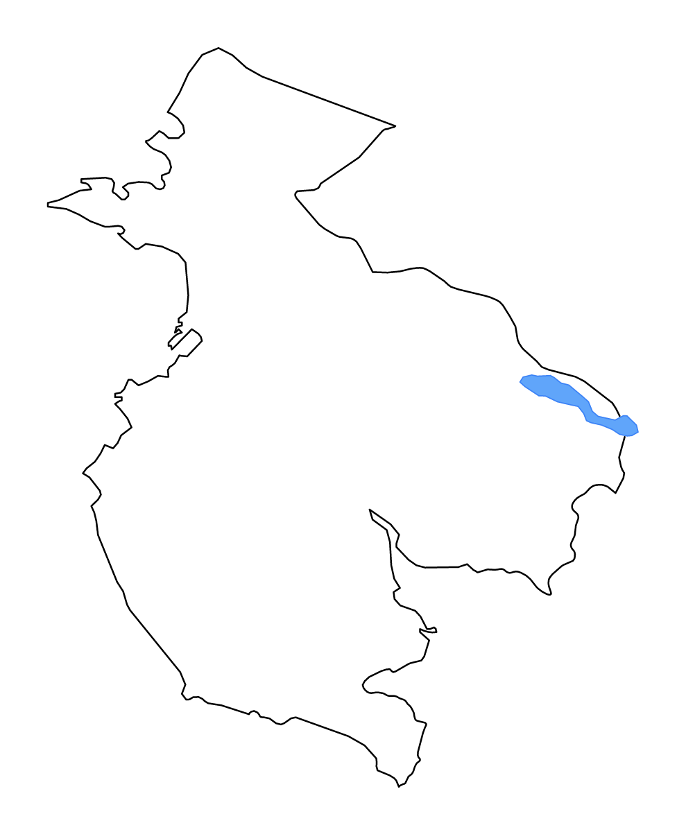 Mapa de contorno de Guanacaste, Costa Rica con lagos y ríos.