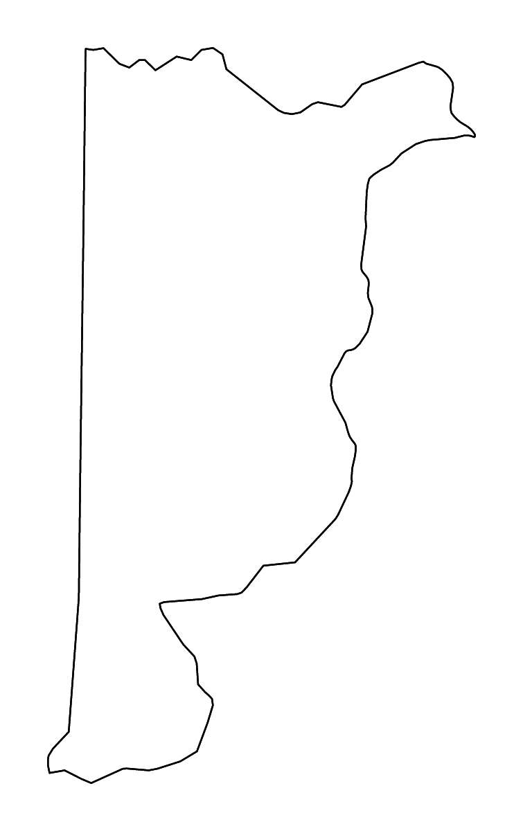 Mapa de contorno de Heredia, Costa Rica con ríos.