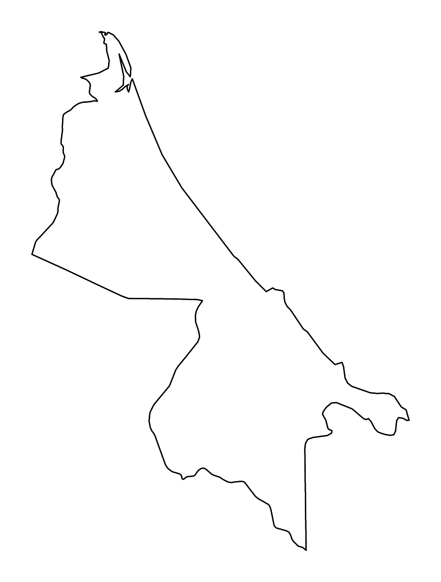 Carte de contour de Limón, Costa Rica avec rivières.